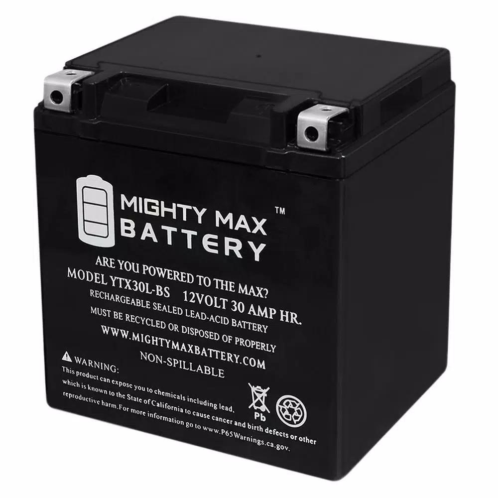 MIGHTY MAX BATTERY YTX30L-BS 12V 30Ah 385 CCA AGM Sealed Lead Acid Powersport Battery