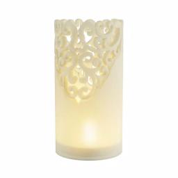 Lavish Home Lace Design Flameless Candle Set with Remote Control, Vanilla Scented Real Wax, Set of 3 thumbnail 2