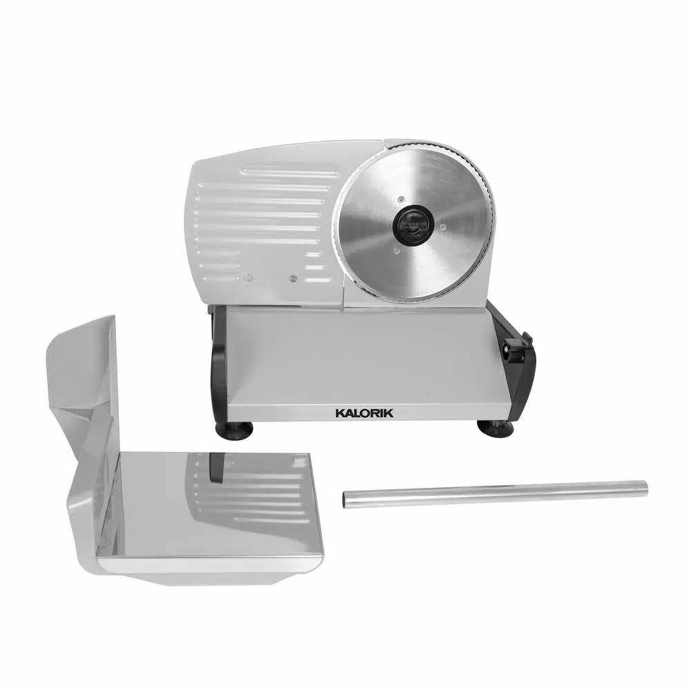 KALORIK 200W Professional Food Slicer with 7.5 in. Stainless Steel Serrated Blade, Silver