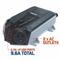 Energizer EN548 500W Power Inverter 12V DC to 120V AC with 4 USB Ports thumbnail 5