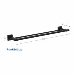 Franklin Brass Maxted 24 in. Double Towel Bar, Matte Black Modern Wall Mounted Bathroom Hardware thumbnail 5