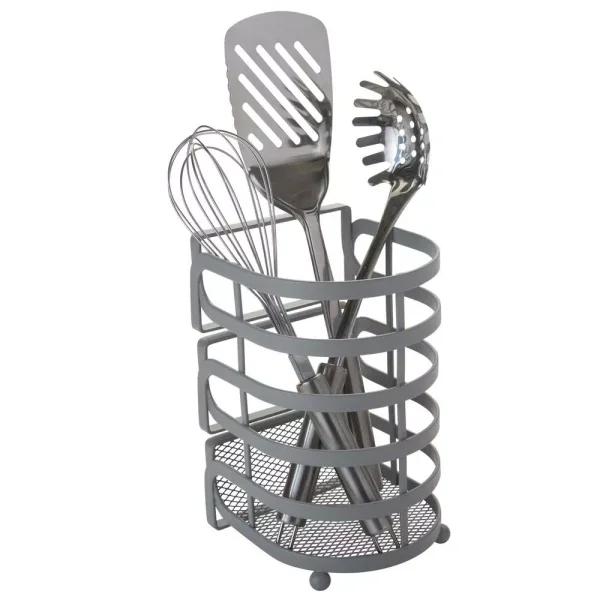 Kitchen Details Oversized Utensil Holder - Gray Steel Utensil Crock