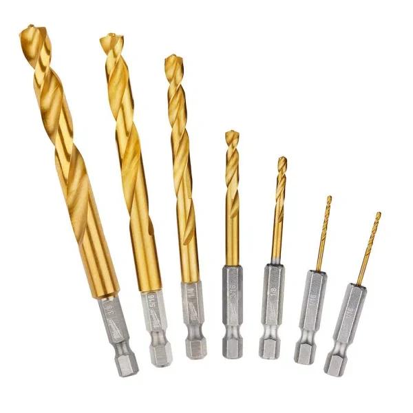 Milwaukee SHOCKWAVE Impact Duty Red Helix Titanium Drill Bit Set, 7-Piece