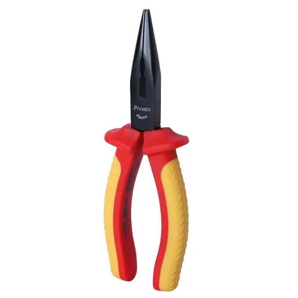 Pro'sKit 1000V Insulated Long-Nosed Pliers, VDE Approved, IEC 60900 Certified