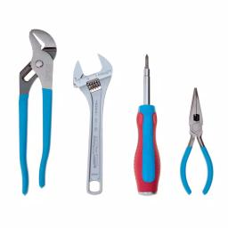 Channellock 4-Piece Hand Tool Set with Adjustable Wrench, Tongue and Groove, Needle Nose Pliers, and 6-in-1 Screwdriver thumbnail 1