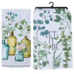 Kay Dee Lisa Audit Greenery Watercolor Cotton Kitchen Textile Set, 4-Piece thumbnail 3