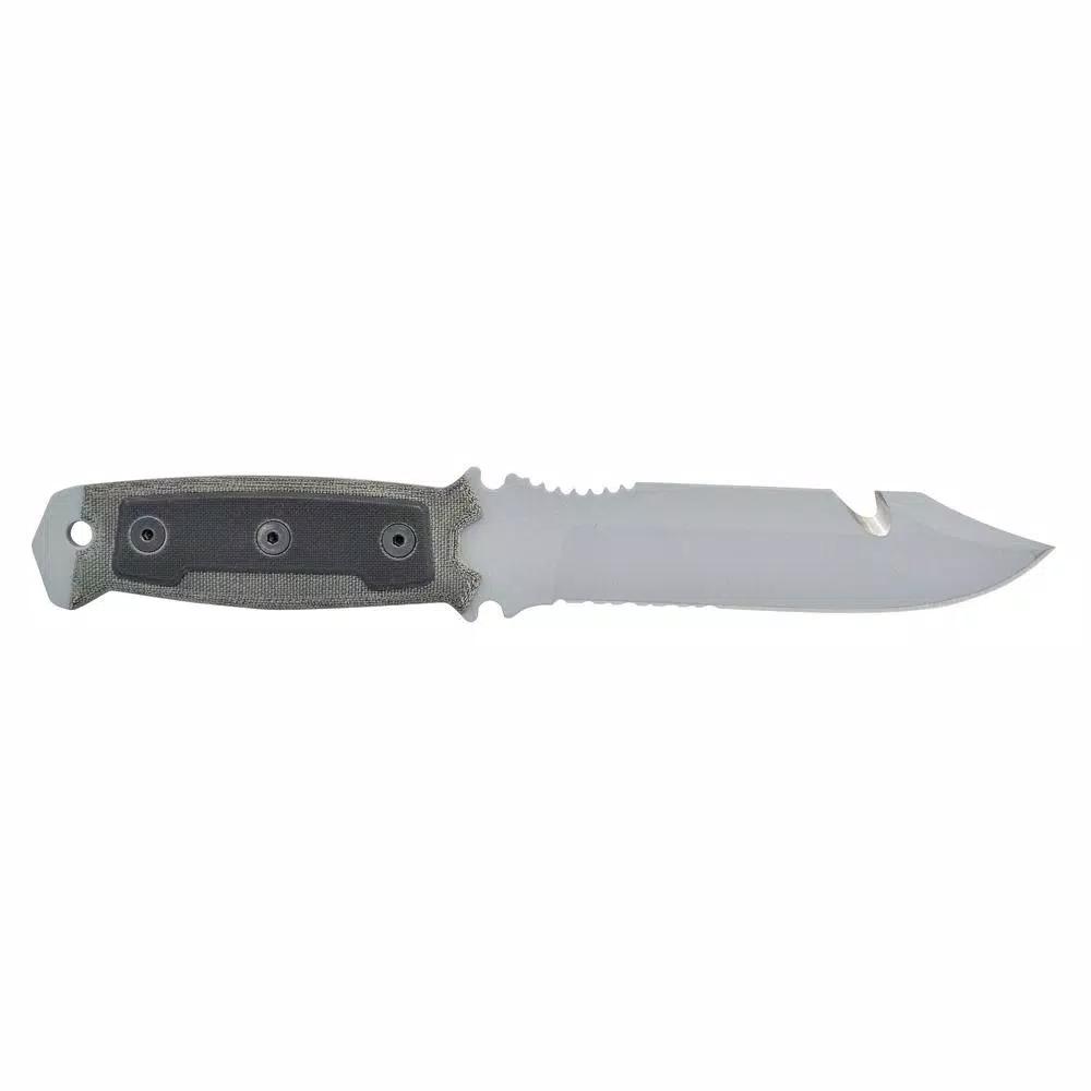 Camillus SKOL 5 in. 1095 High Carbon Steel Fixed Blade Knife with Gut Hook and Micarta Handle