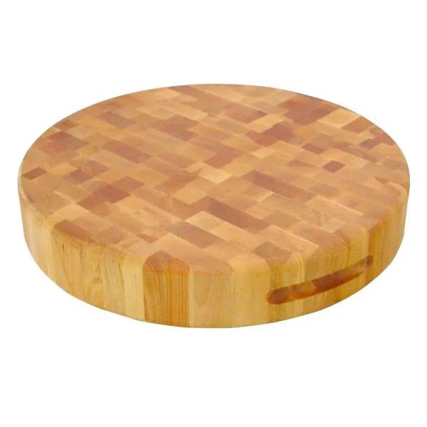 Catskill Craftsmen 17 in. Round End Grain Yellow Birch Hardwood Reversible Cutting Board