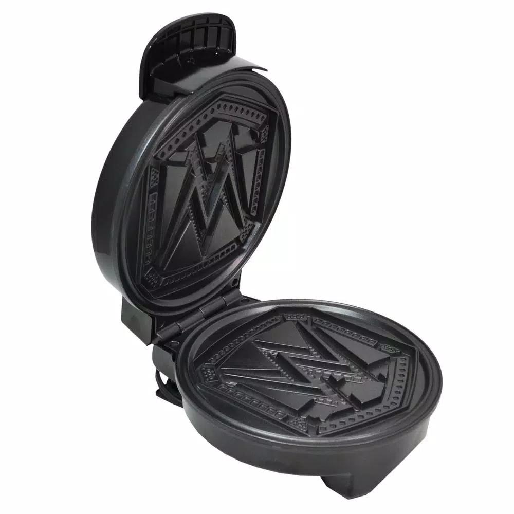 Uncanny Brands WWE Championship Belt Waffle Maker - Black Non-Stick American Waffle Iron