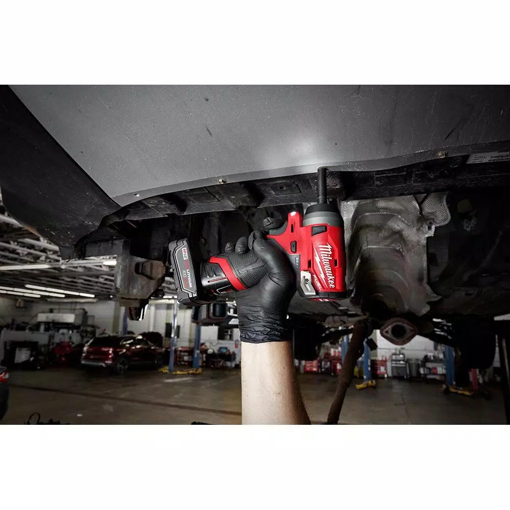 Milwaukee M12 FUEL 12V Brushless 1/4 in. Stubby Impact Wrench with 2.0 Ah Battery