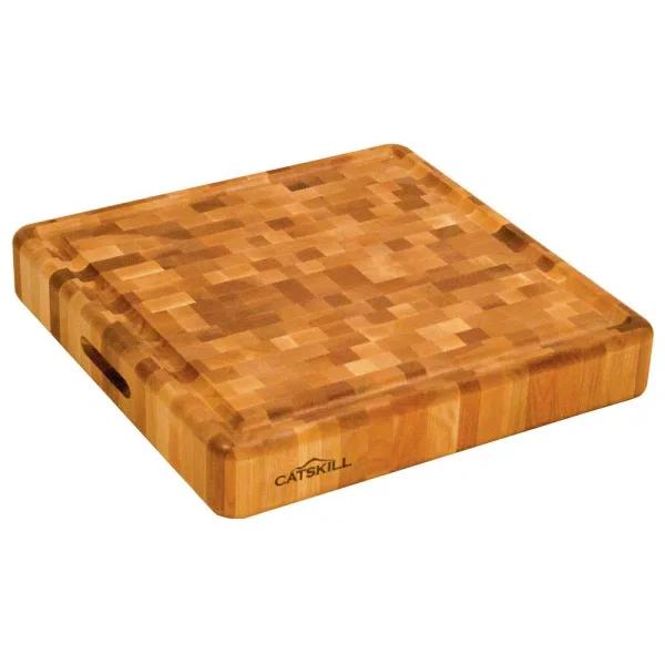 Catskill Craftsmen 18 in. Thick Slab End Grain Hardwood Cutting Board - Square Butcher Block