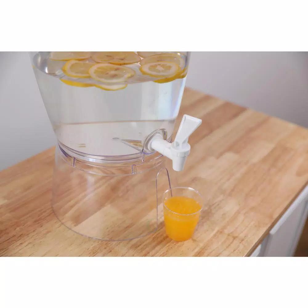 Basicwise Stackable 1.4 Gal. Juice and Water Beverage Dispenser with Stand, Clear