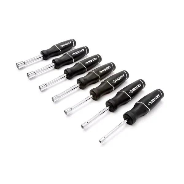 Husky 7-Piece SAE Nut Driver Set with Ergonomic Cushion Grip