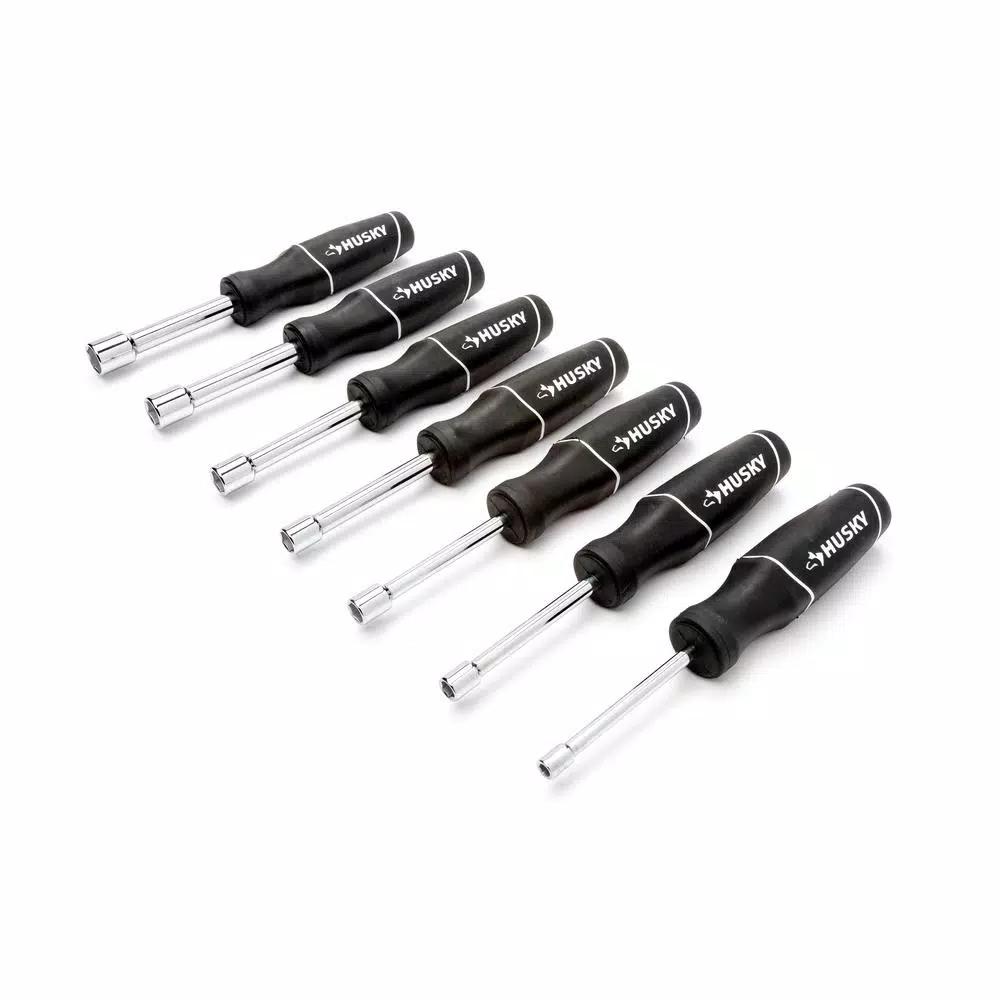 Husky 7-Piece SAE Nut Driver Set with Ergonomic Cushion Grip