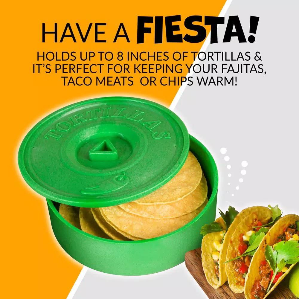 Taco Tuesday 5 Qt. Green Plastic Tortilla Warmer, Microwave Safe