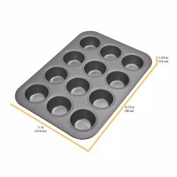 Chicago Metallic Commercial II 12-Cup Non-Stick Muffin Pan, Aluminized Steel thumbnail 4