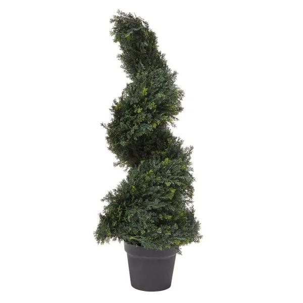 Pure Garden 36 in. Artificial Cypress Spiral Topiary with Pot