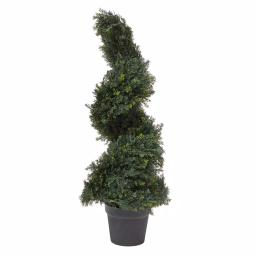 Pure Garden 36 in. Artificial Cypress Spiral Topiary with Pot thumbnail 1