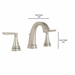 American Standard Somerville 8 in. Widespread Bathroom Faucet with Pop-Up Drain, Brushed Nickel thumbnail 4