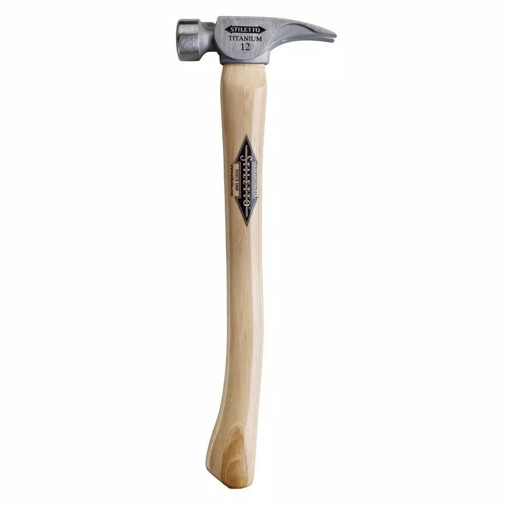 Stiletto TI12SC 12 oz. Titanium Smooth Face Hammer with 18 in. Curved Hickory Handle