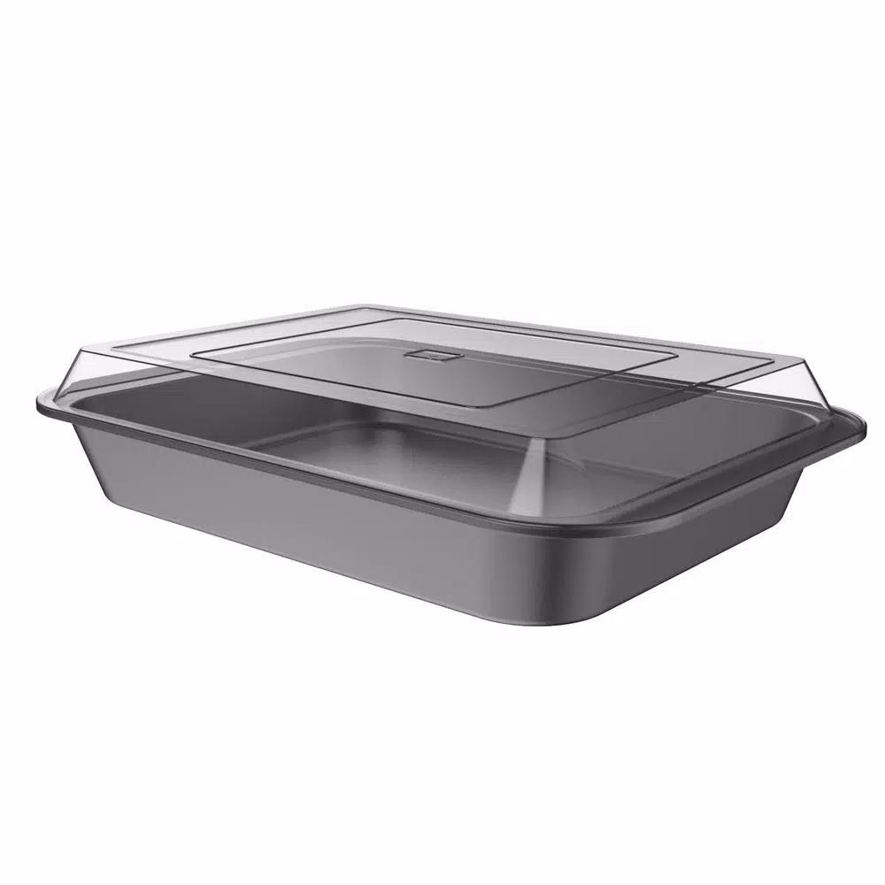 Trademark Classic Cuisine 9x13 Nonstick Cake Pan and Lid Set, Carbon Steel Rectangle Baking Pan