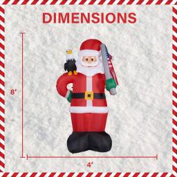 Fraser Hill Farm 8 ft. Americana Santa with Bald Eagle & American Flag Christmas Inflatable with Lights thumbnail 3