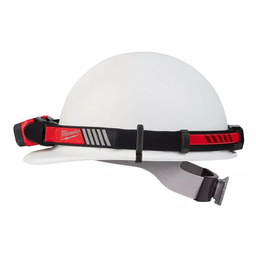 Milwaukee 600 Lumen USB Rechargeable BEACON Hard Hat Headlamp with Type 1 Class C Full Brim Vented Hard Hat