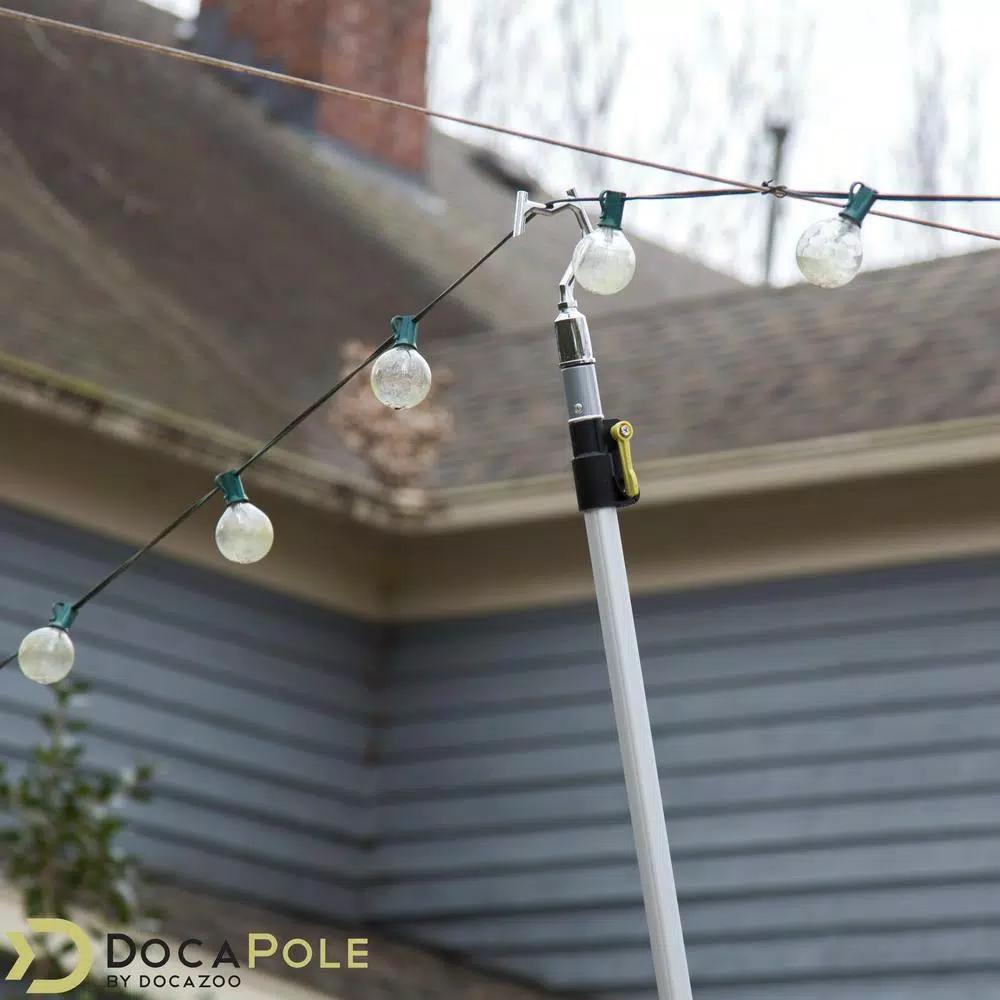 DocaPole Big-Reach Pole Hook Attachment for Extension Poles, Zinc-Coated Utility Hook for Hanging and Retrieval