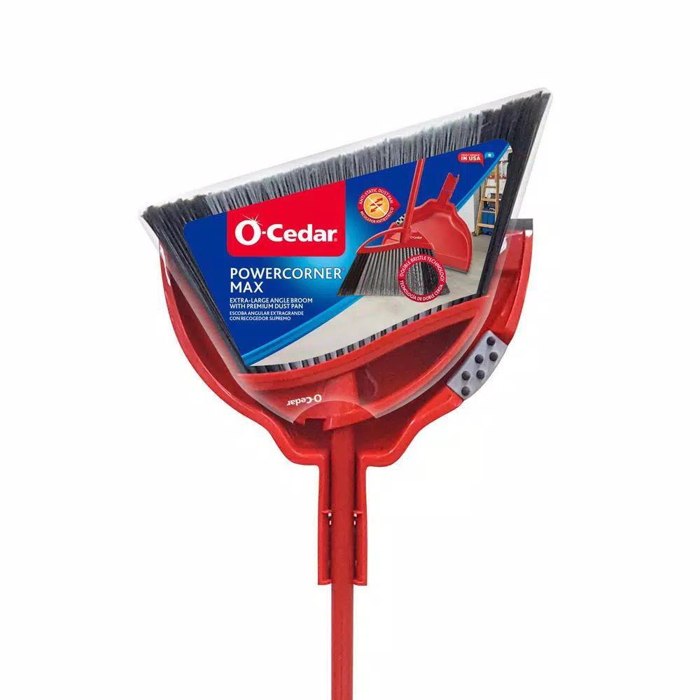 O-Cedar PowerCorner MAX Extra Large Broom and Dustpan Set with Double Bristle Technology