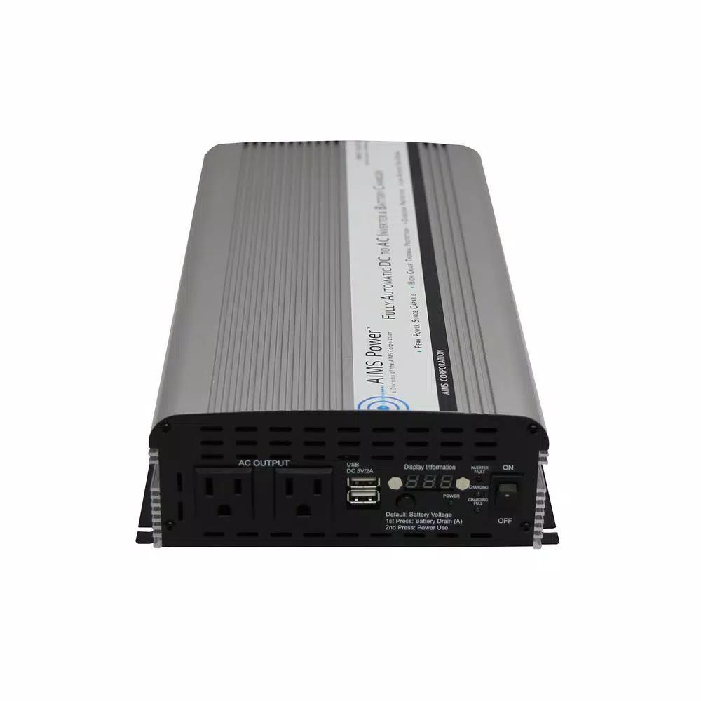 AIMS Power 1500W Modified Sine Inverter Charger with Transfer Switch, 12V DC to 120V AC