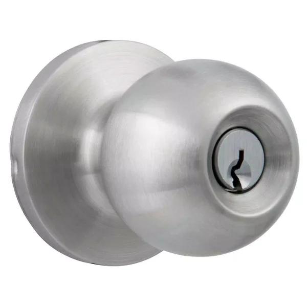 Universal Hardware Commercial Grade 2 Satin Chrome Keyed Entry Door Knob, 2-1/8 in.