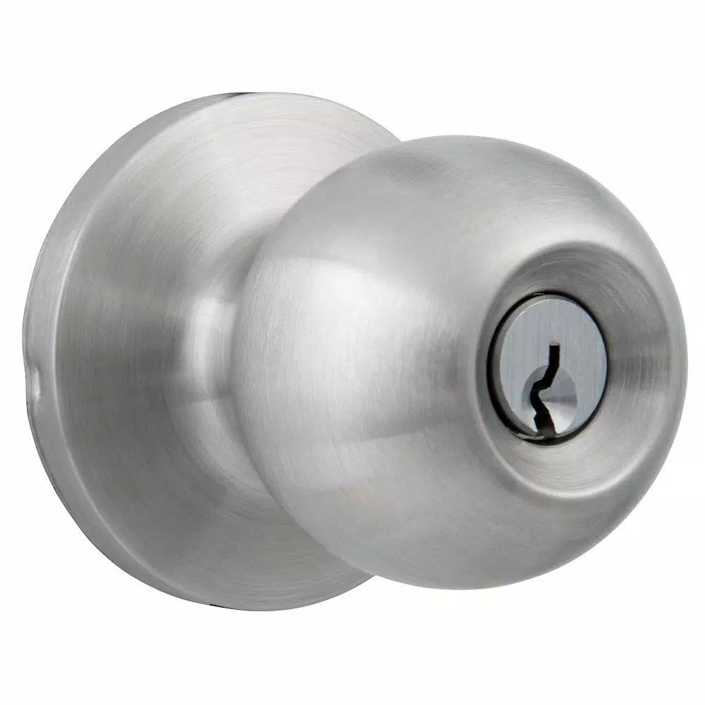 Universal Hardware Commercial Grade 2 Satin Chrome Keyed Entry Door Knob, 2-1/8 in.
