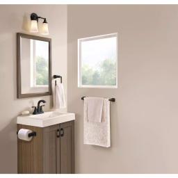 Moen Hensley 3-Piece Matte Black Bath Hardware Set with 24 in. Towel Bar, Paper Holder, and Towel Ring thumbnail 2