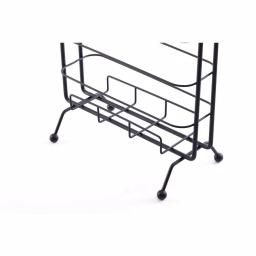 Basicwise Black Metal Toilet Paper Holder and Magazine Rack, Freestanding Dual-Purpose Bathroom Storage thumbnail 4