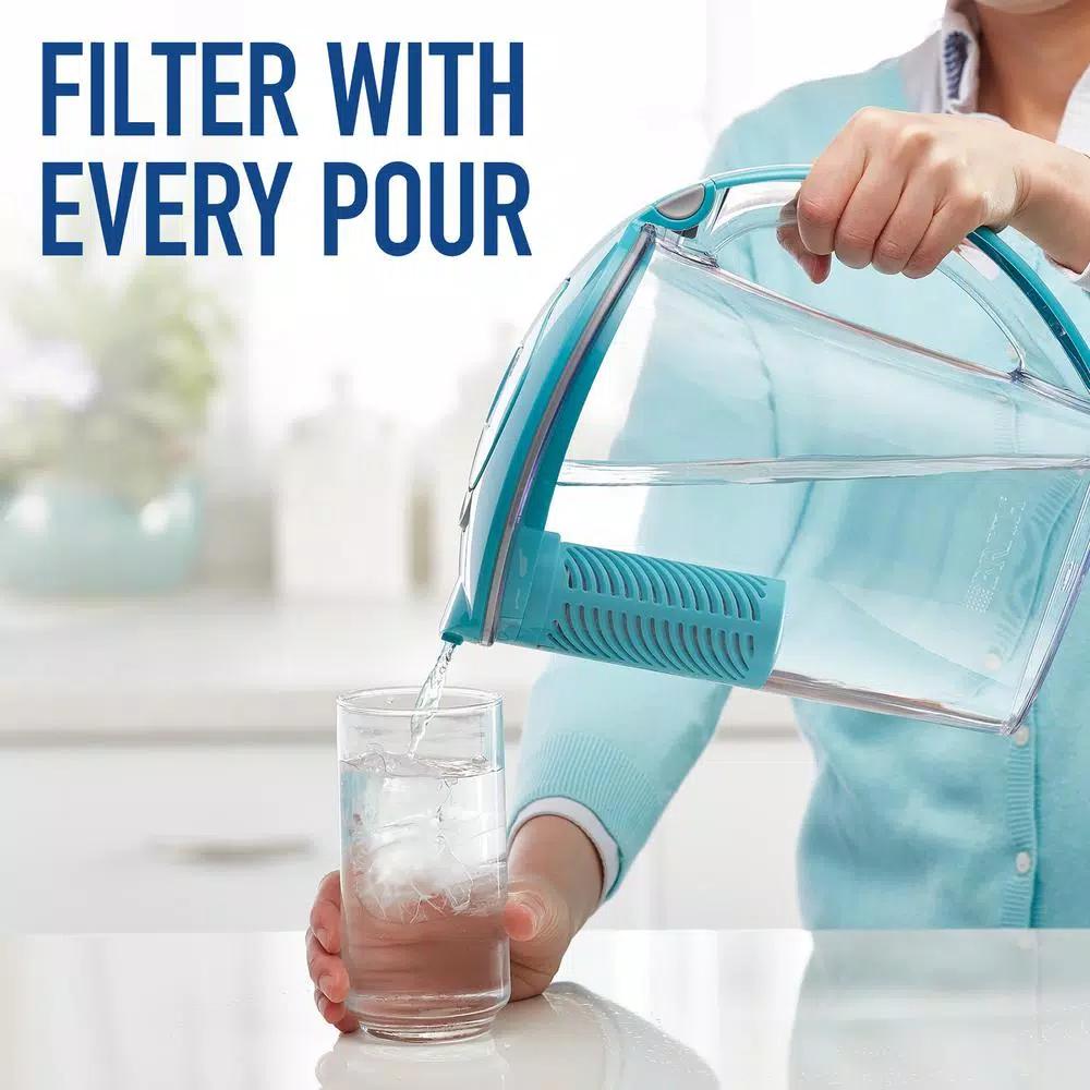 Brita Stream 10-Cup Filter-As-You-Pour Water Pitcher with Filter, Lake Blue
