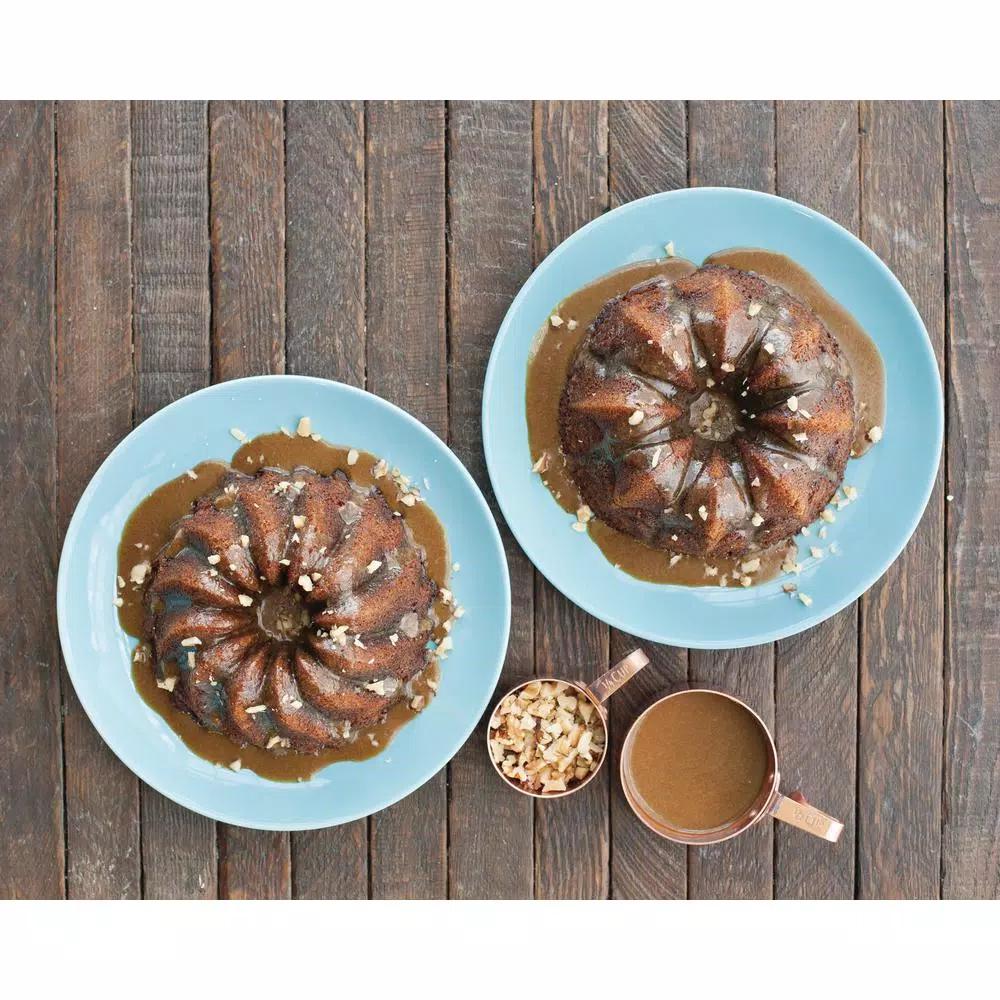 Nordic Ware Fluted Duet Bundt Pan - Dual Cavity Cast Aluminum Nonstick Cake Pan