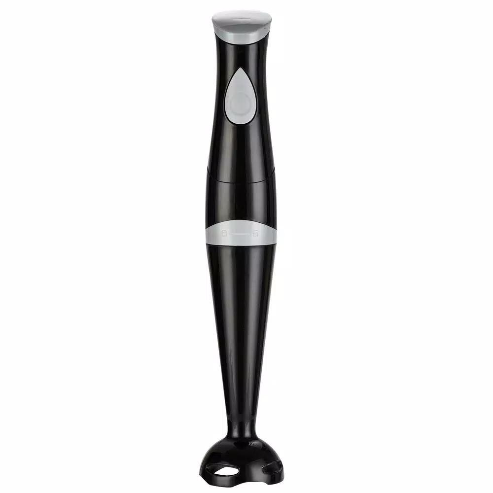 Continental Electric 150W Single Speed Black Immersion Hand Blender with Stainless Steel Blades