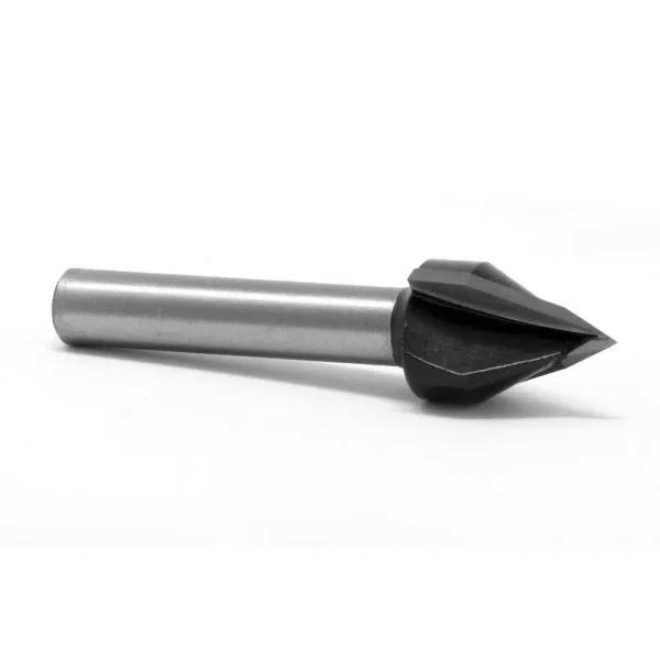 WEN 1/2 in. V-Groove Carbide Tipped Router Bit, 1/4 in. Shank