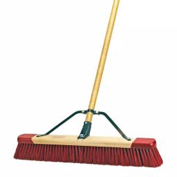 Harper 24 in. Outdoor Push Broom with 60 in. Lacquered Hardwood Handle thumbnail 1