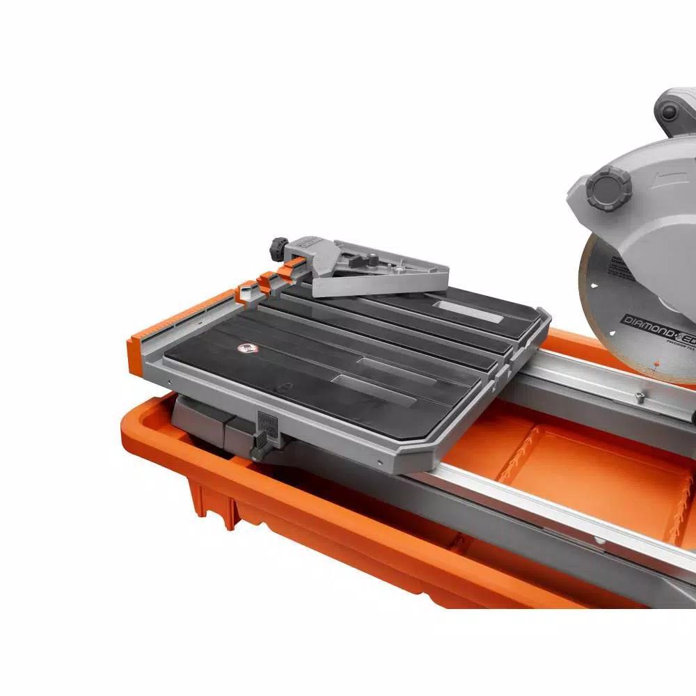 RIDGID 8 in. Wet Tile Saw with Stand, 12 Amp Corded Tile Saw with Extended Rip Capacity