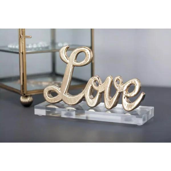 LITTON LANE Modern Gold and Silver Aluminum "Love" Letter Cut-Outs, Set of 2