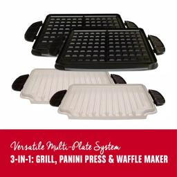 George Foreman Evolve 144 sq. in. Platinum Indoor Grill System with Ceramic and Waffle Plates thumbnail 3