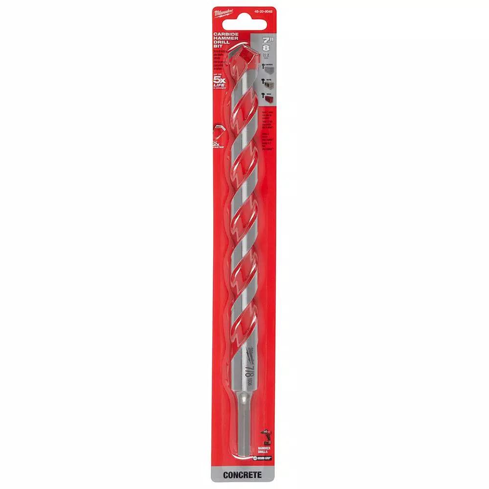 Milwaukee 7/8 in. x 12 in. Carbide Hammer Drill Bit for Concrete, Brick, and Block