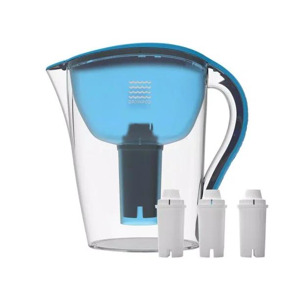 Drinkpod Ultra-Premium Alkaline Water Pitcher, 3.5L Capacity Water Ionizer (3-Pack)