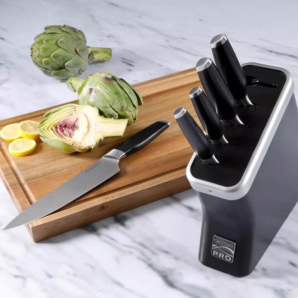 Unbranded Kenmore Pro Truman 6-Piece High Carbon Stainless Steel Cutlery Knife Set with Wood Block