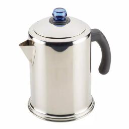 Farberware Classic 12-Cup Stainless Steel Stovetop Coffee Percolator with Blue Glass Knob thumbnail 1