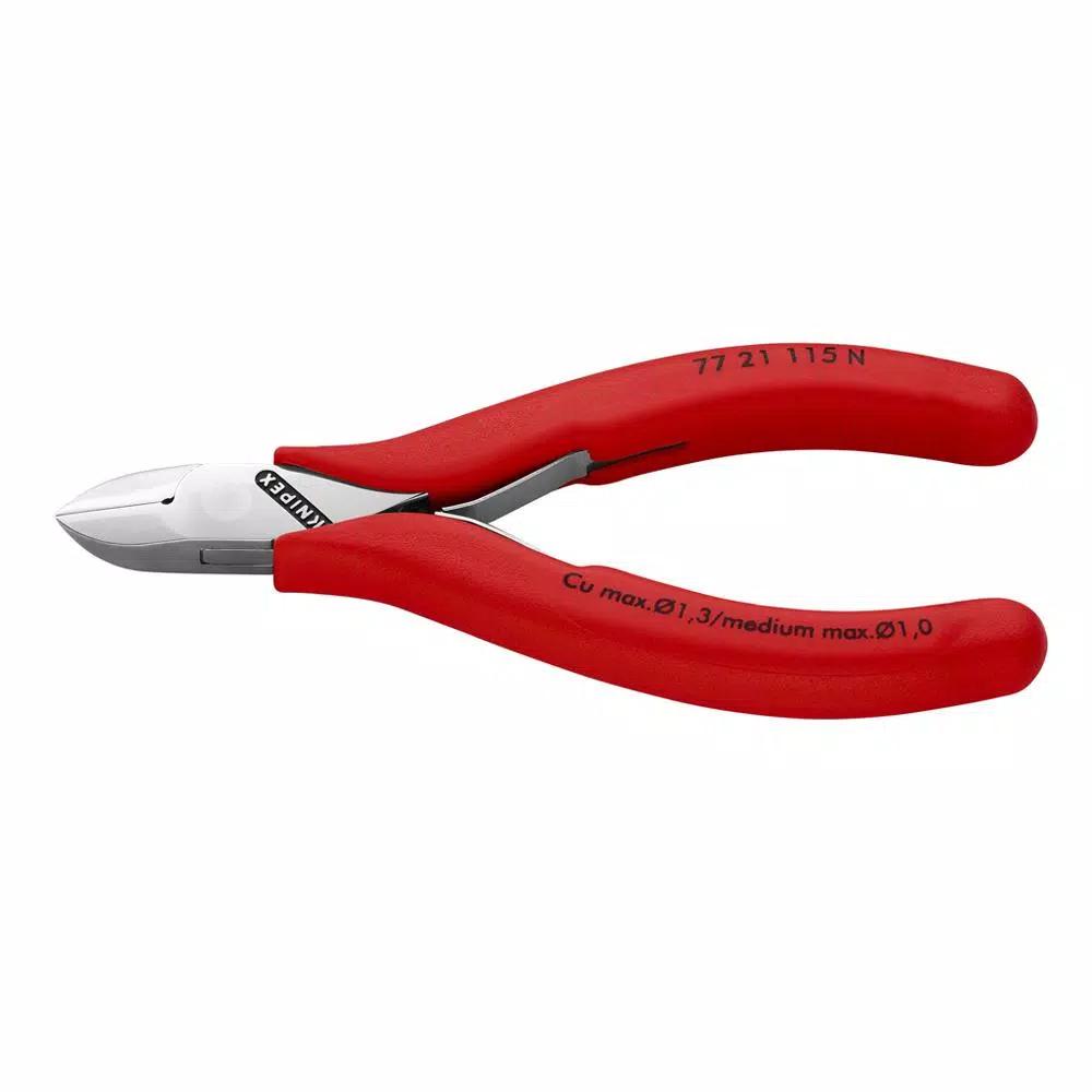 KNIPEX 4-1/2 in. Electronics Diagonal Cutters, Round Head Flush Cut Pliers