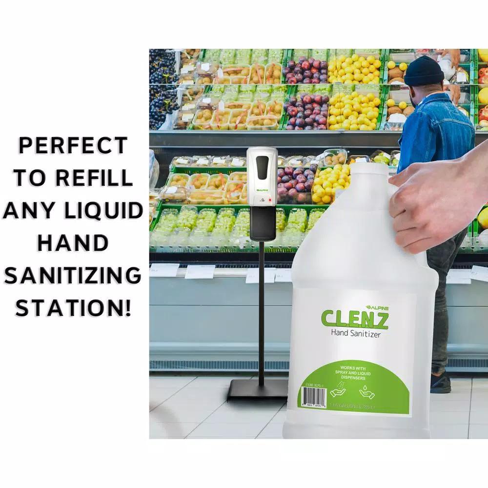 Alpine Industries Clenz Commercial Instant Liquid Hand Sanitizer, 80% Alcohol, 1 Gallon (4-Pack)