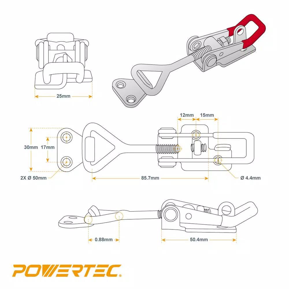 POWERTEC 400 lbs. Pull-Action Latch Toggle Clamp, 4-Pack