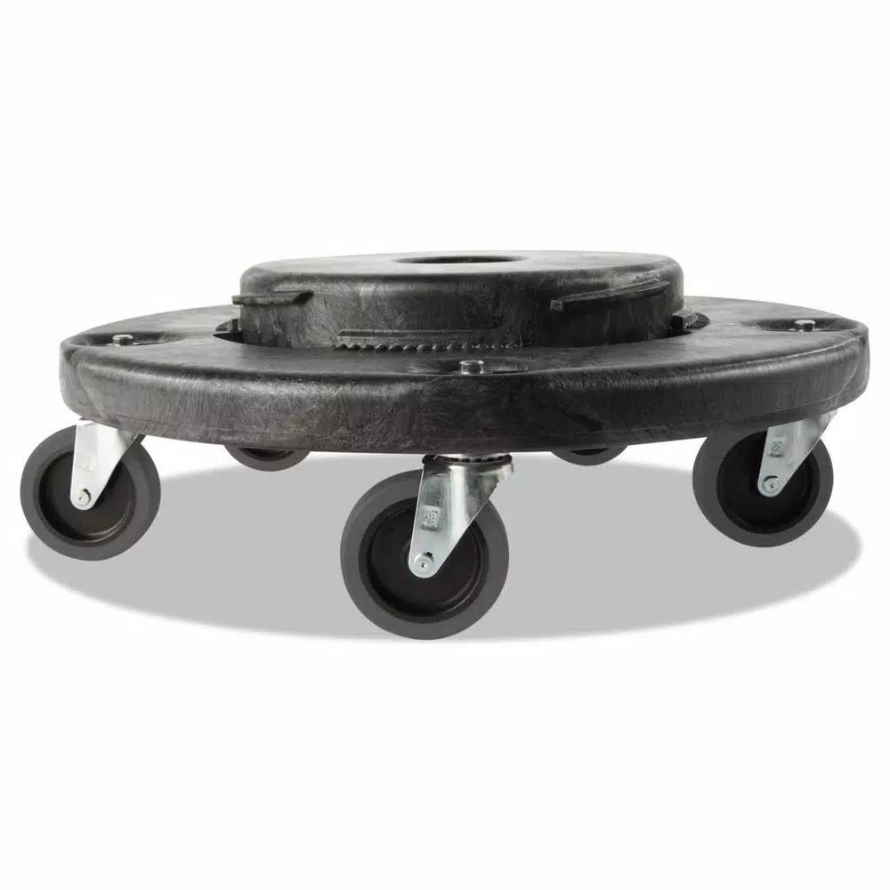 Rubbermaid Commercial Products Rubbermaid Brute Quiet Trash Can Dolly with Non-Marking Red Casters
